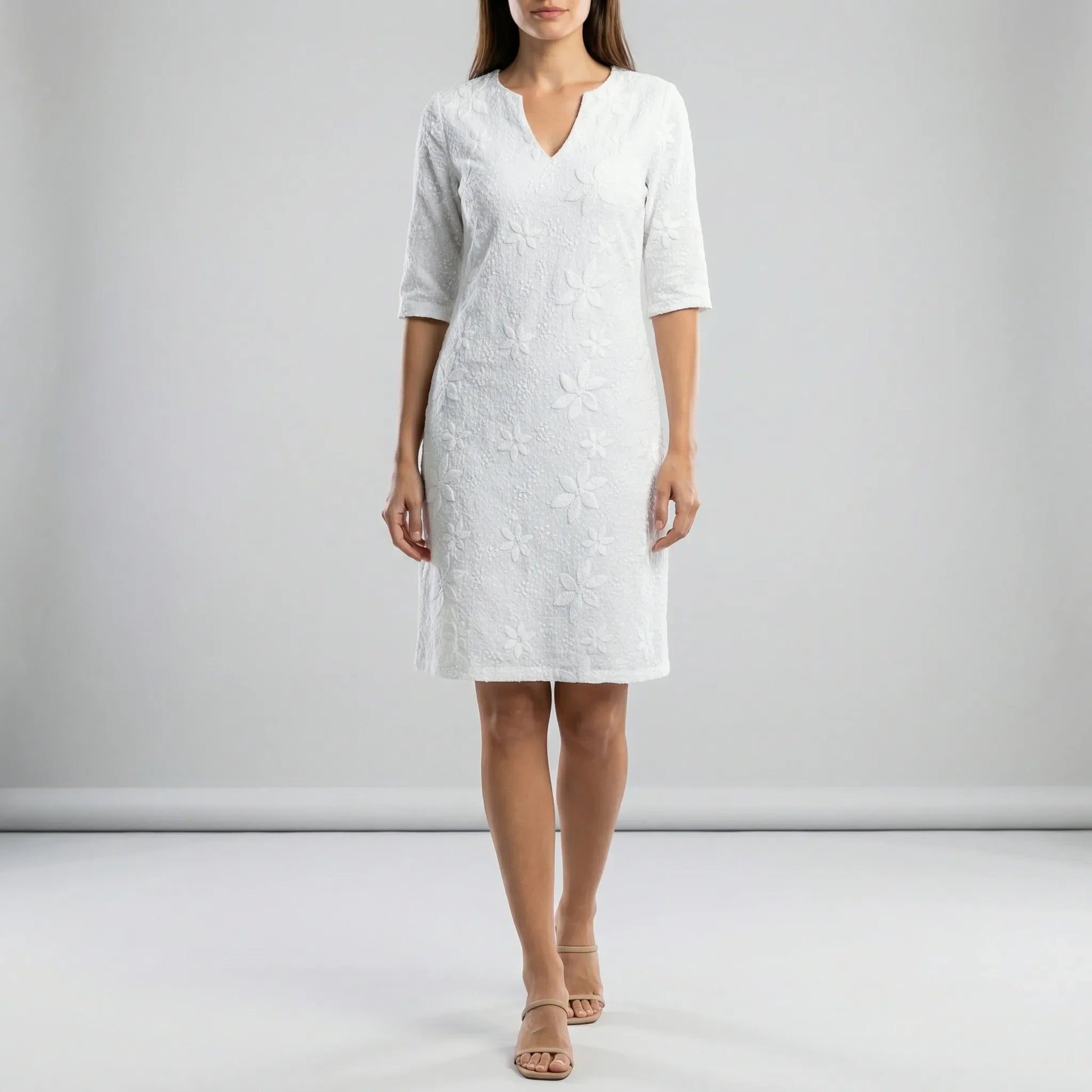 Relaxed Fit V-Neck Summer Dress - Ilayda