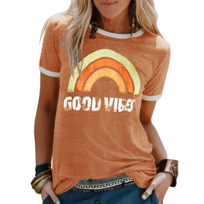 Relaxed Women's Top With A Rainbow Motif - Mable