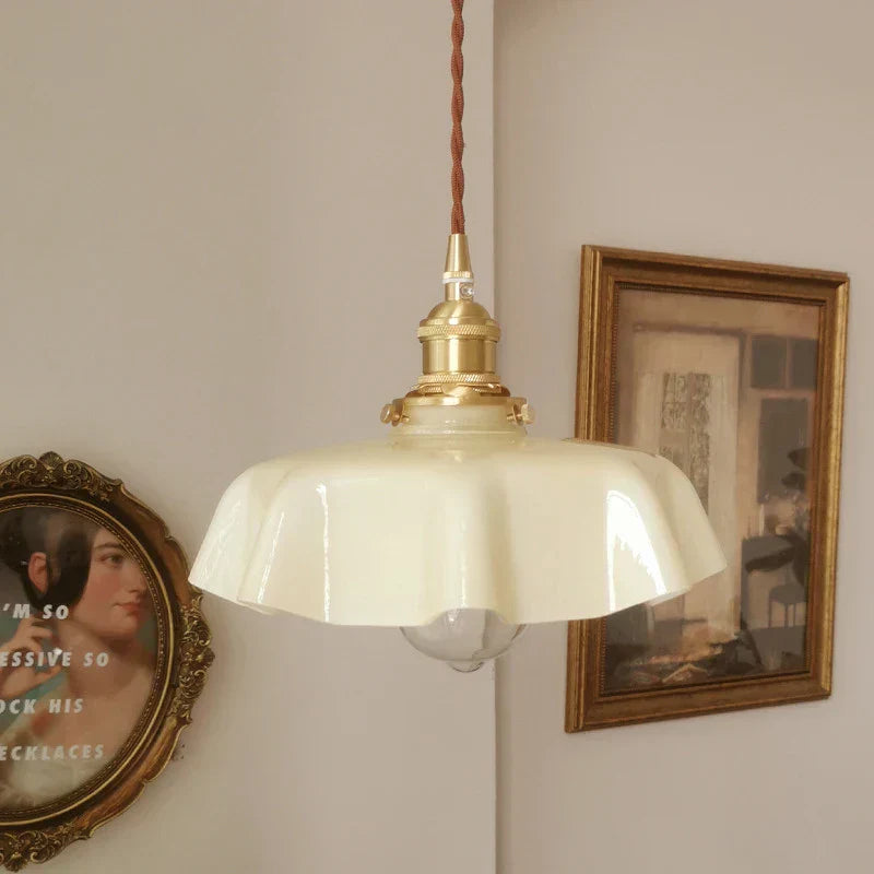French Brass Hanging Lamp - BrassChic