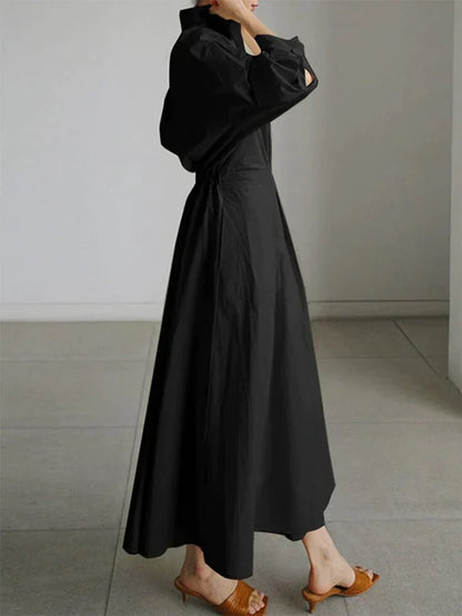 Retro Collar Belted A-Line Dress - Kendra