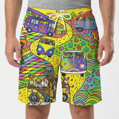 Retro Print Drawstring Swim Shorts - Caleb