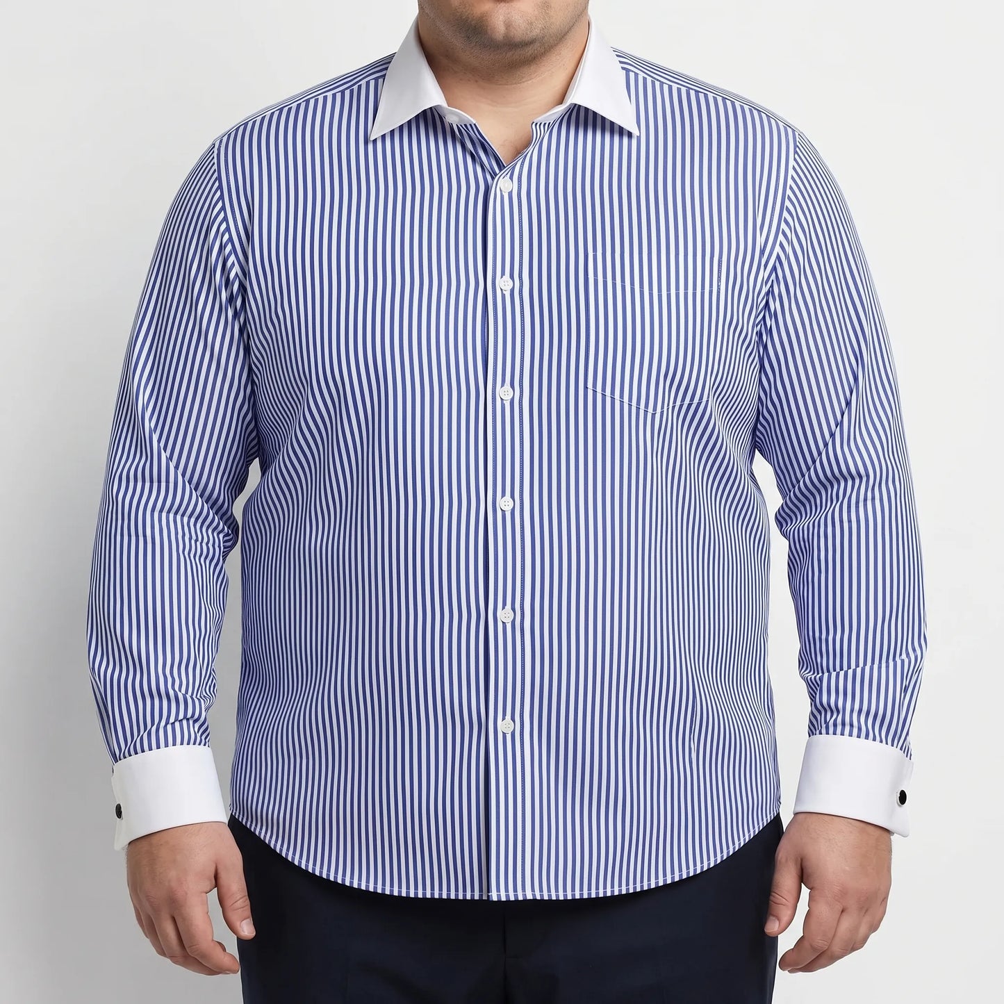 Retro Striped Long-Sleeve Button-Up Shirt - Danny