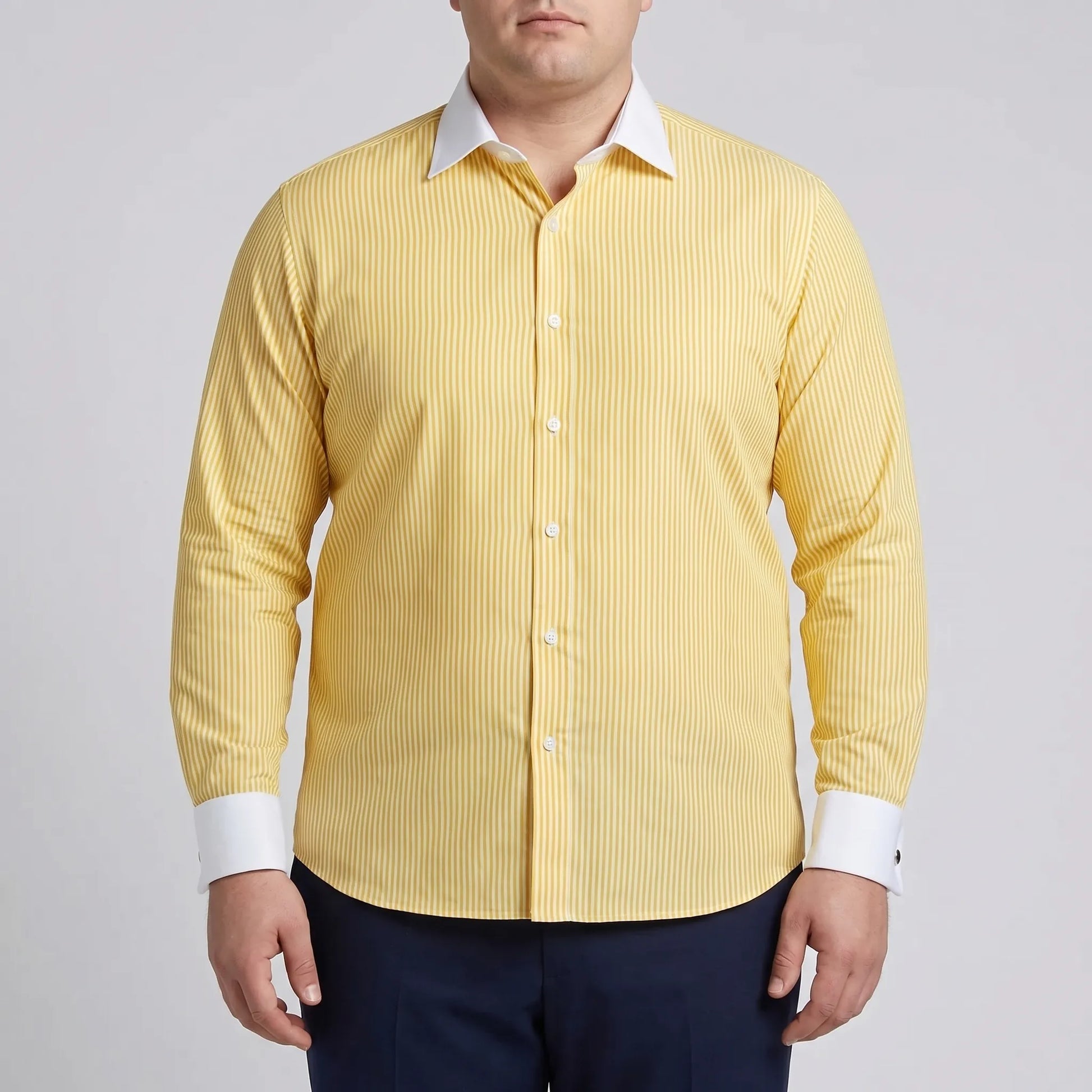 Retro Striped Long-Sleeve Button-Up Shirt - Danny