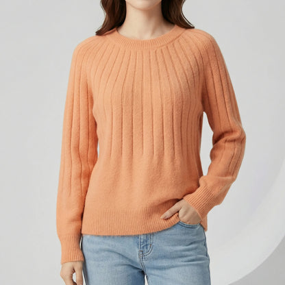 Ribbed Long-Sleeve Knitted Jumper - Mayra