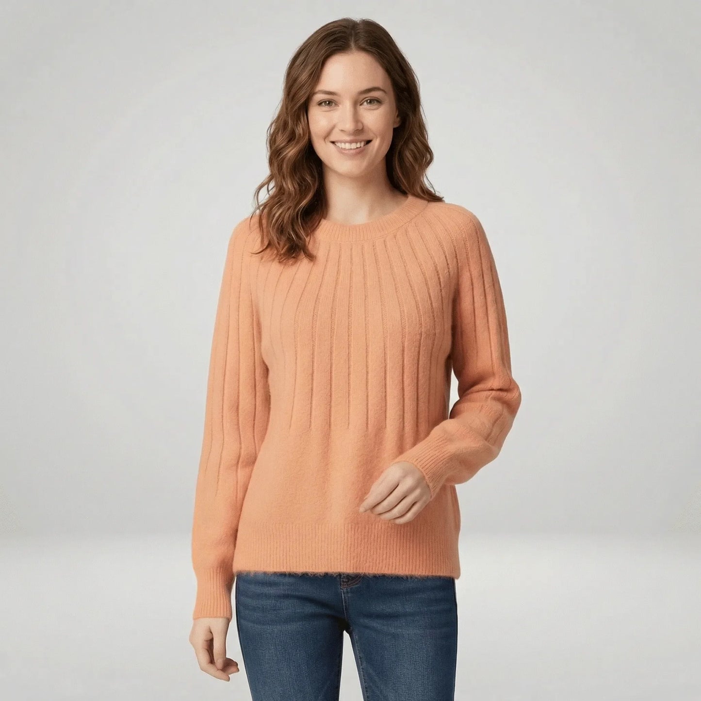 Ribbed Long-Sleeve Knitted Jumper - Mayra