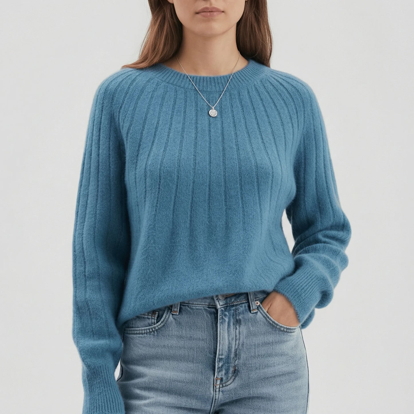 Ribbed Long-Sleeve Knitted Jumper - Mayra