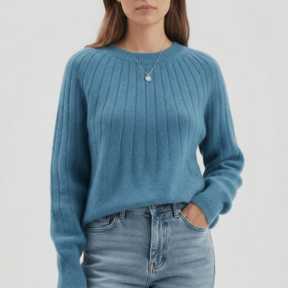 Ribbed Long-Sleeve Knitted Jumper - Mayra