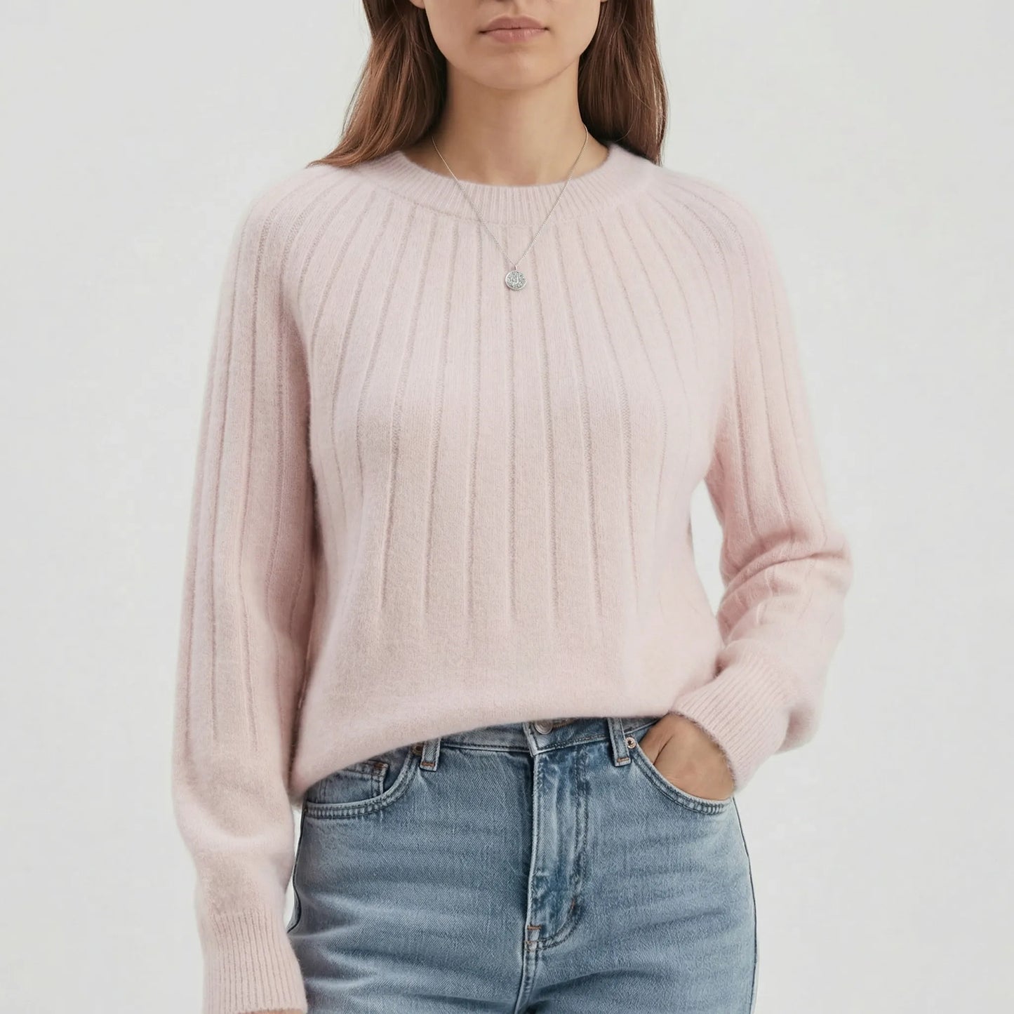 Ribbed Long-Sleeve Knitted Jumper - Mayra
