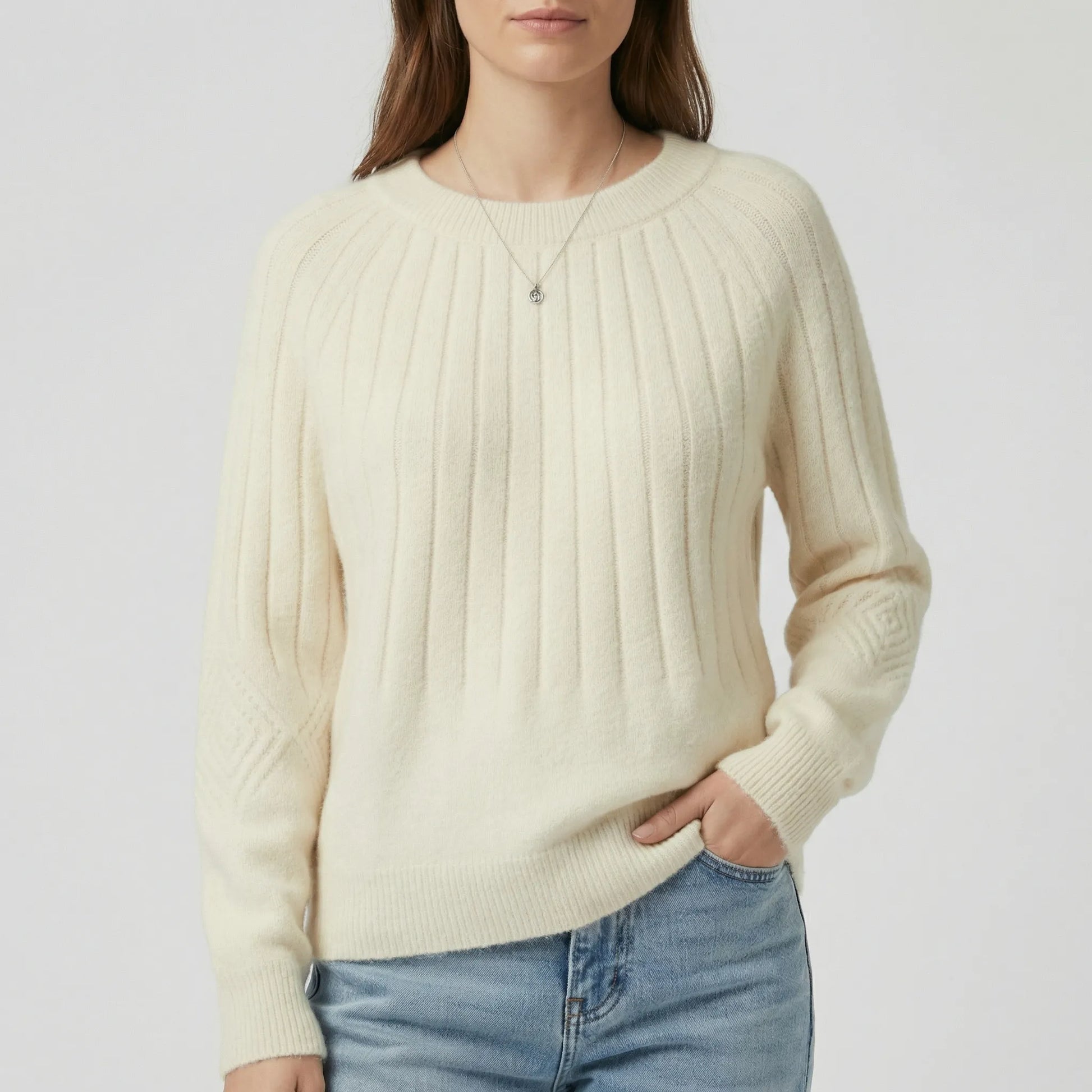 Ribbed Long-Sleeve Knitted Jumper - Mayra
