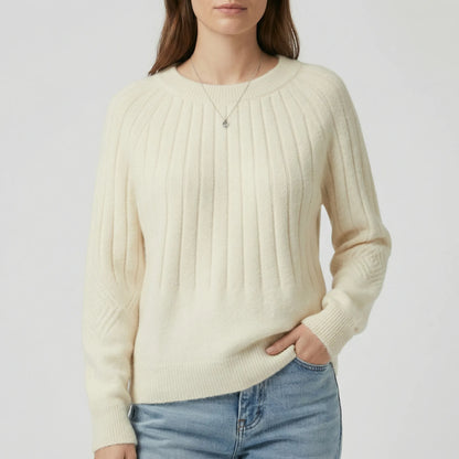 Ribbed Long-Sleeve Knitted Jumper - Mayra