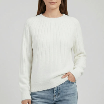 Ribbed Long-Sleeve Knitted Jumper - Mayra