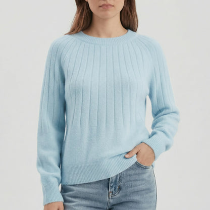 Ribbed Long-Sleeve Knitted Jumper - Mayra
