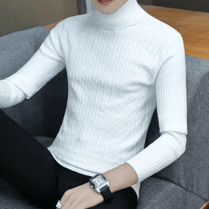 Ribbed Roll-Neck Men's Knitwear - Nicolas