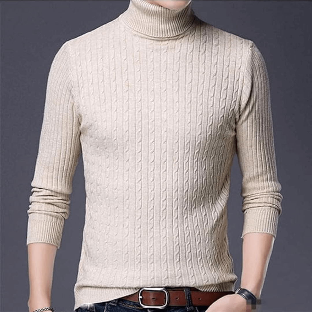 Ribbed Roll-Neck Men's Knitwear - Nicolas