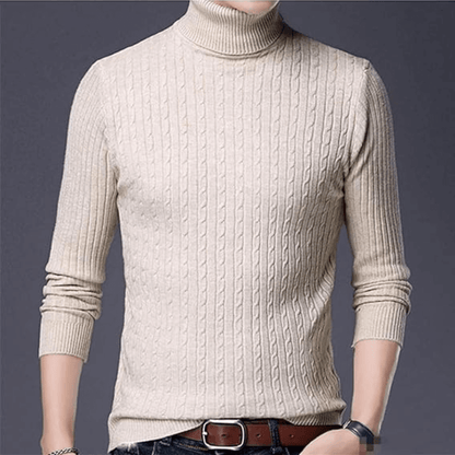 Ribbed Roll-Neck Men's Knitwear - Nicolas