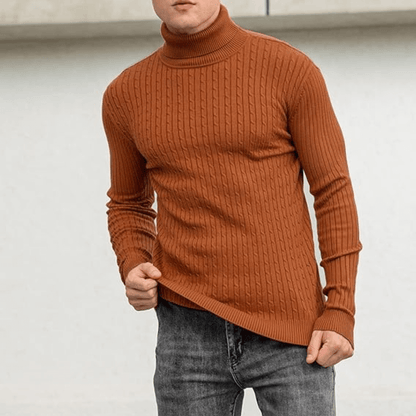 Ribbed Roll-Neck Men's Knitwear - Nicolas