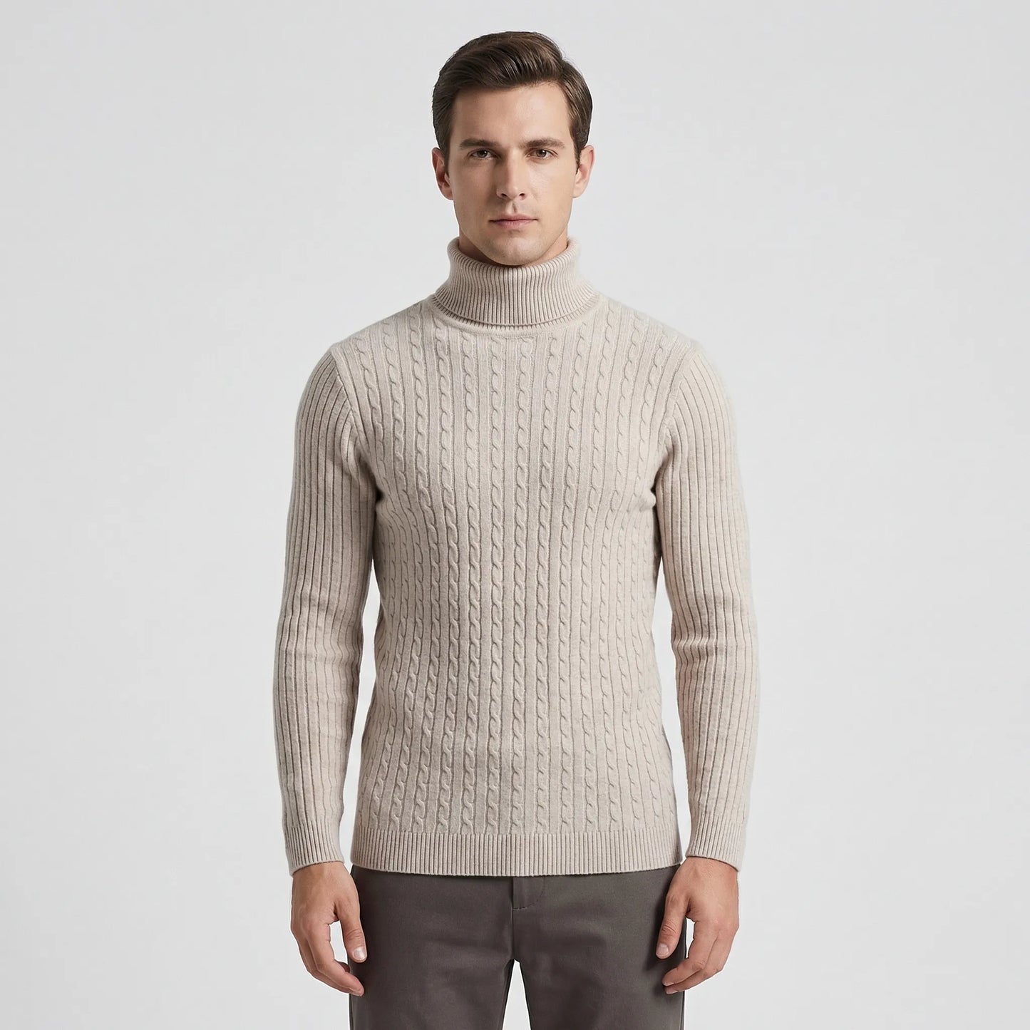 Ribbed Roll-Neck Men's Knitwear - Nicolas