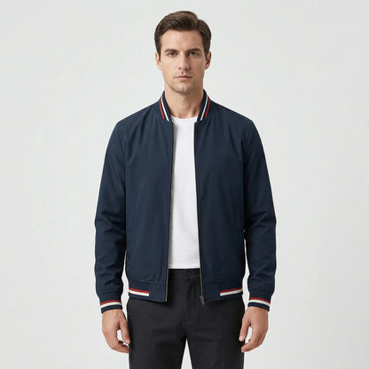 Ribbed Trim Men's Bomber Jacket - Virgil