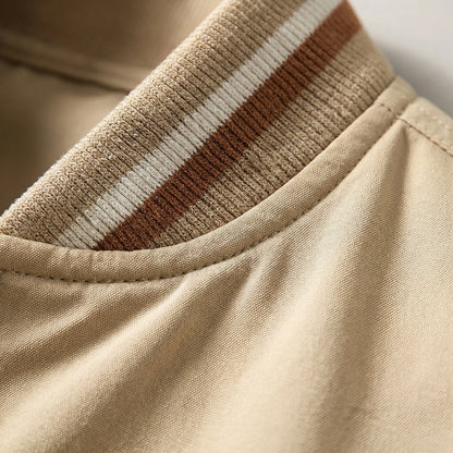 Ribbed Trim Men's Bomber Jacket - Virgil