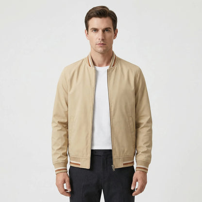 Ribbed Trim Men's Bomber Jacket - Virgil
