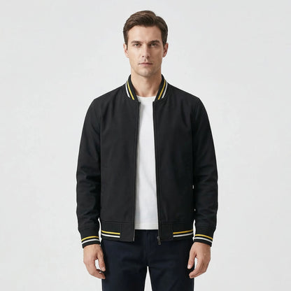 Ribbed Trim Men's Bomber Jacket - Virgil