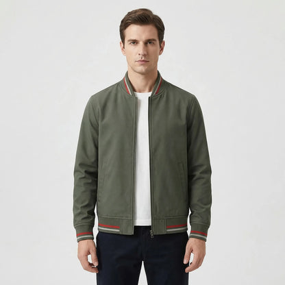 Ribbed Trim Men's Bomber Jacket - Virgil
