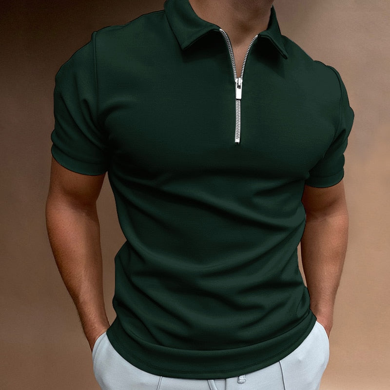 Modern slim-fit polo with zip (Buy 1, get 1 free) - VestoZip men's polo