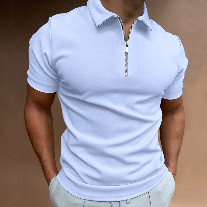 Modern slim-fit polo with zip (Buy 1, get 1 free) - VestoZip men's polo