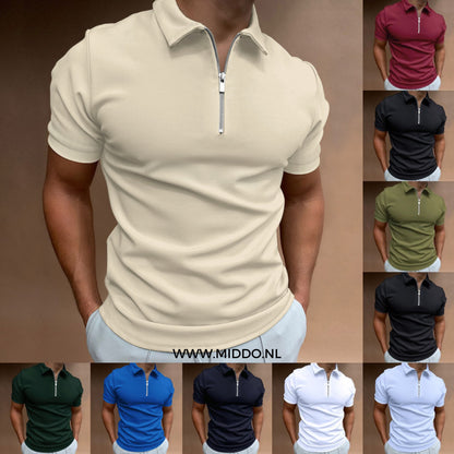 Modern slim-fit polo with zip (Buy 1, get 1 free) - VestoZip men's polo