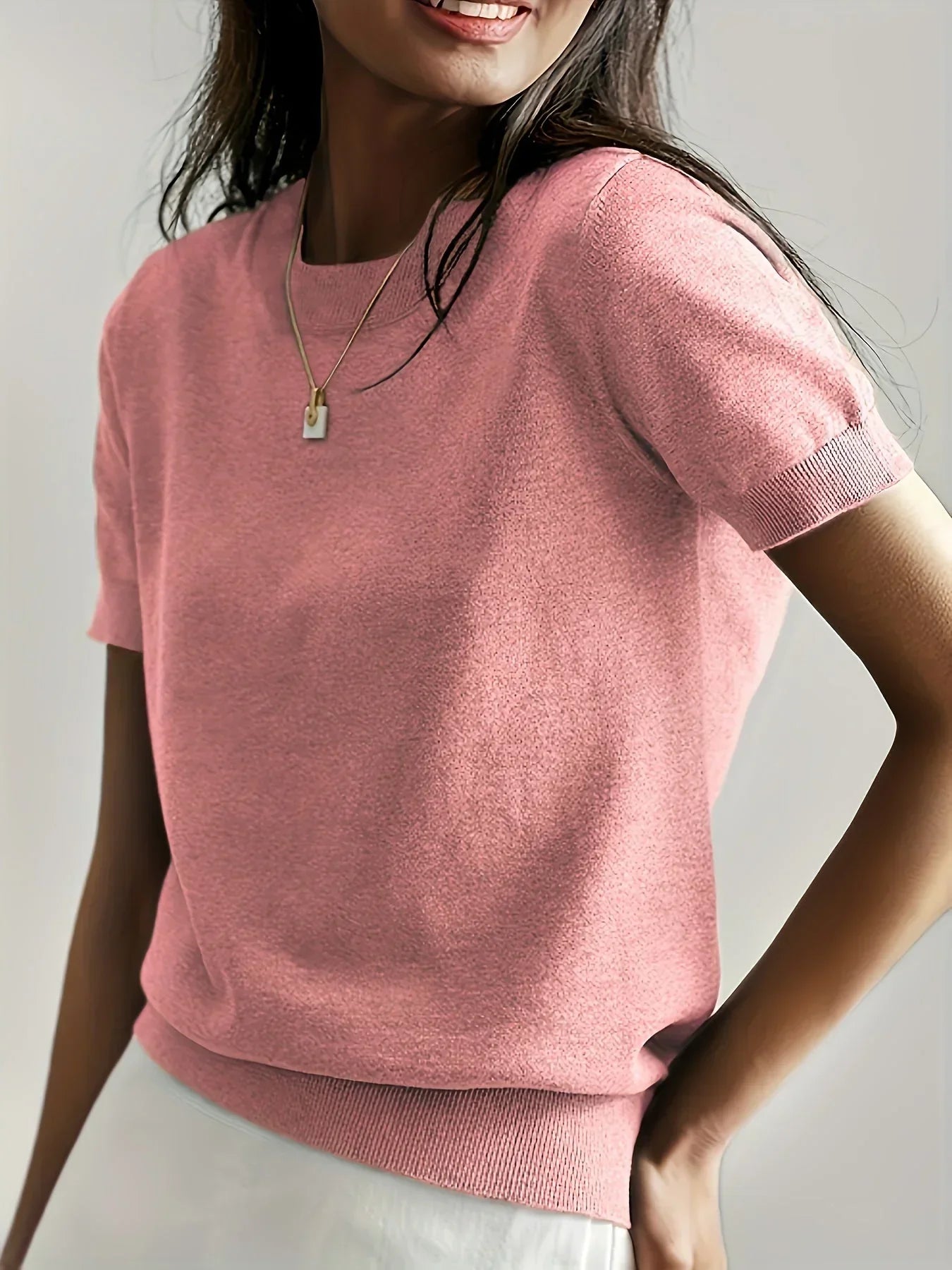 Ladies Short Sleeve Spring Sweater – Mila