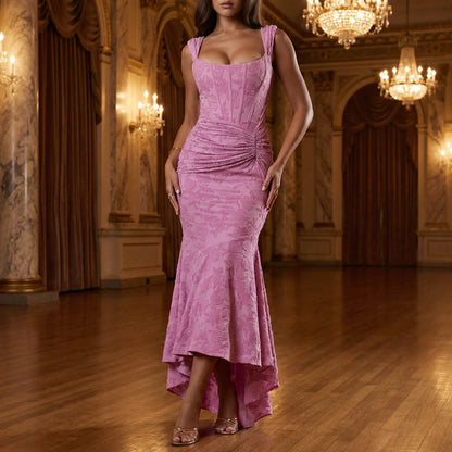 Ruched Off-Shoulder Evening Dress - Linda