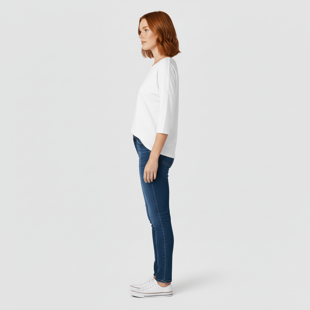 Rundhals-Shirt Mit Dreiviertelärmeln - Lucienne