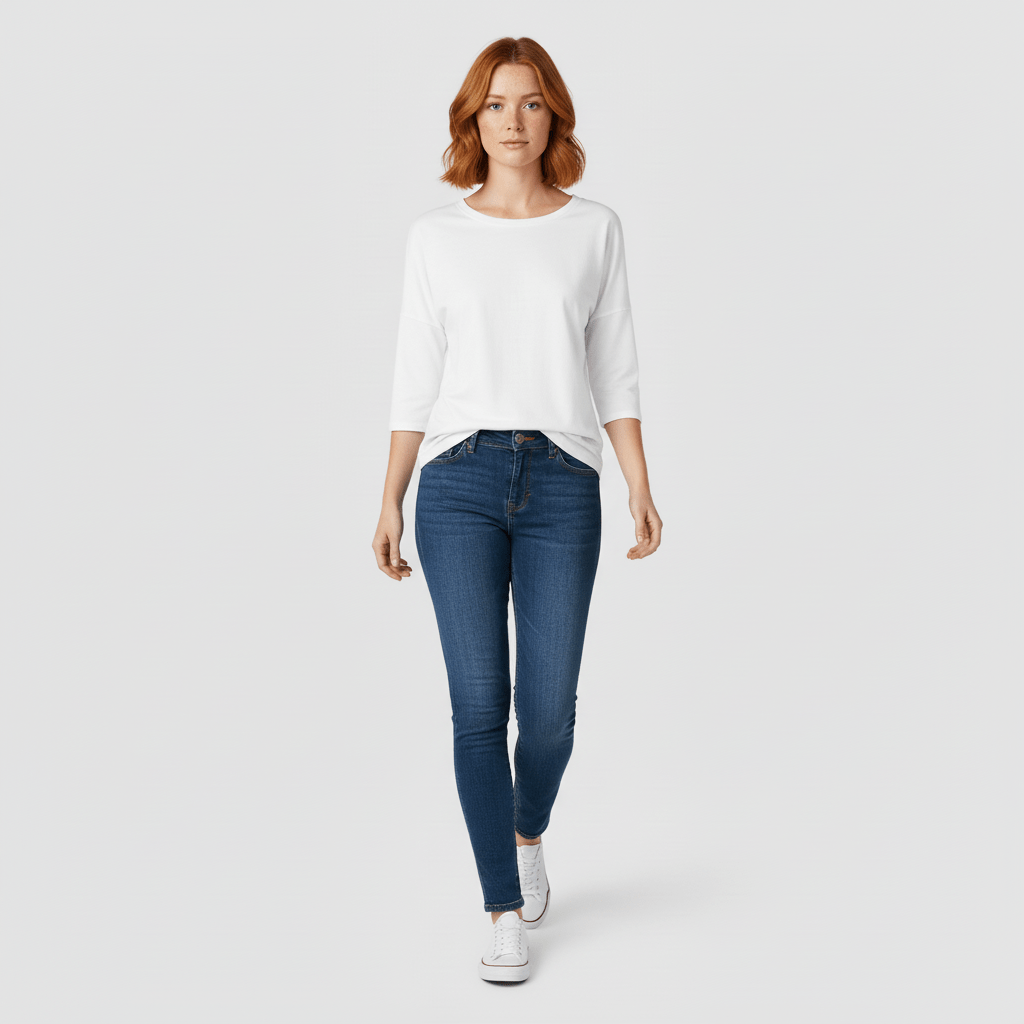 Rundhals-Shirt Mit Dreiviertelärmeln - Lucienne