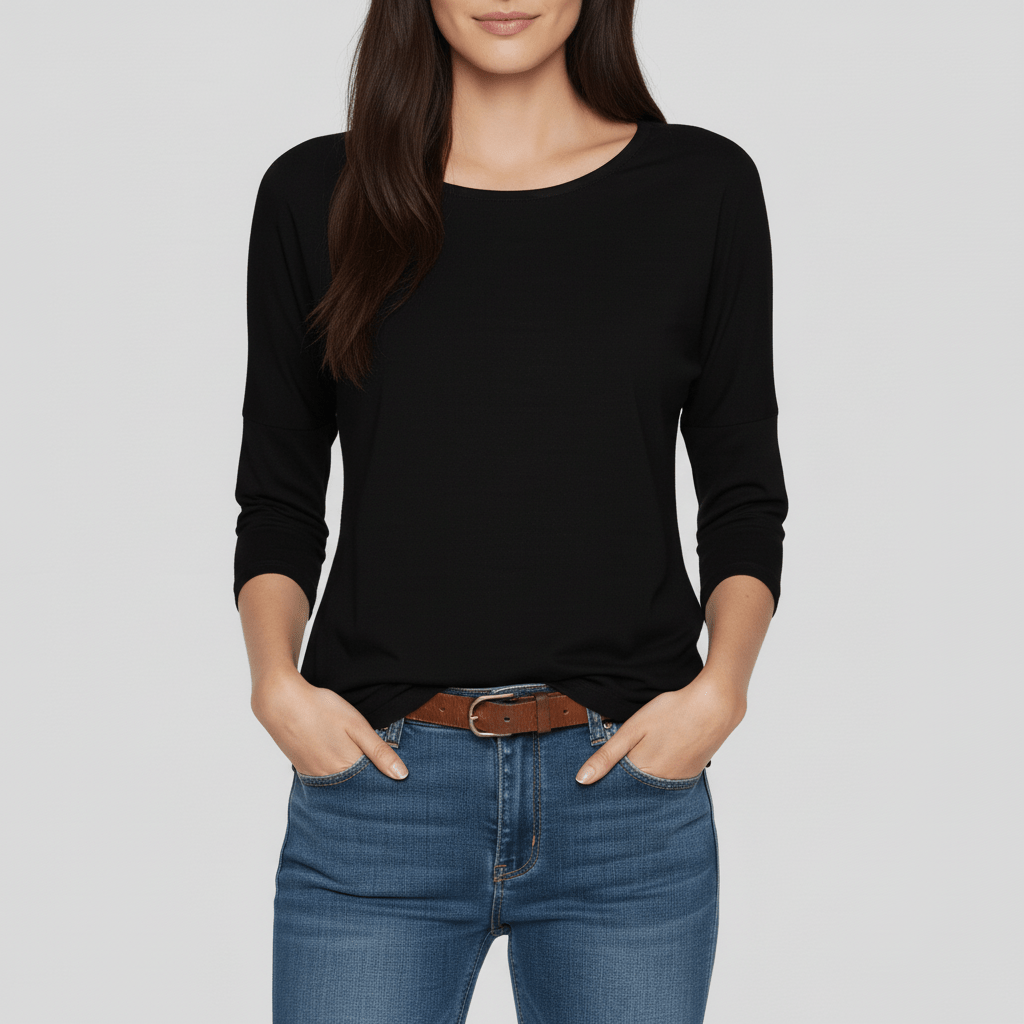 Rundhals-Shirt Mit Dreiviertelärmeln - Lucienne