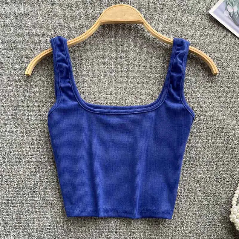 Rugloser Crop-Top in a solid colour – Zayra