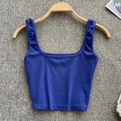 Rugloser Crop-Top in a solid colour – Zayra