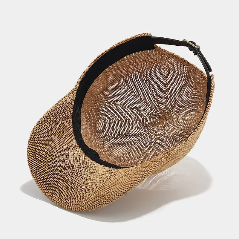 Trendy braided sun hat with wide brim - SunWeave Style
