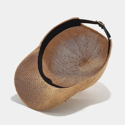 Trendy braided sun hat with wide brim - SunWeave Style