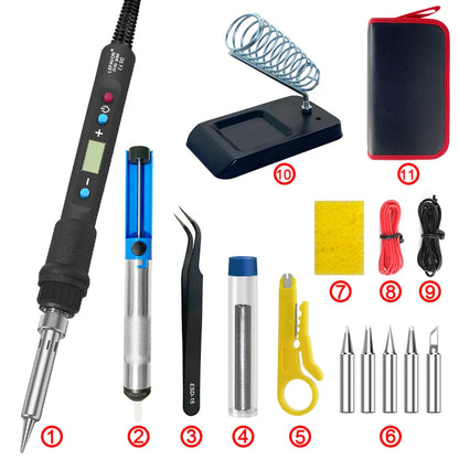 Digital Display 80W Soldering Iron Set with Adjustable Temperature – Fusion