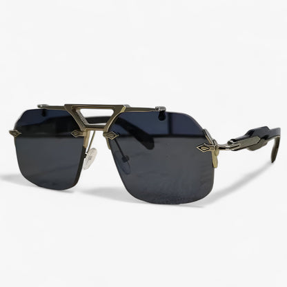 Randless oversized sunglasses with metal accents – Vexor