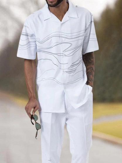 Stylish men's two-piece set for warm days - summer classic