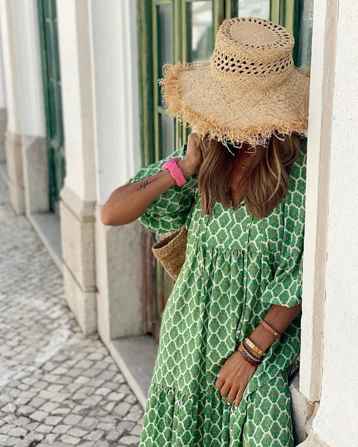 Boho summer dress in Ibiza style with a loose fit – Elira
