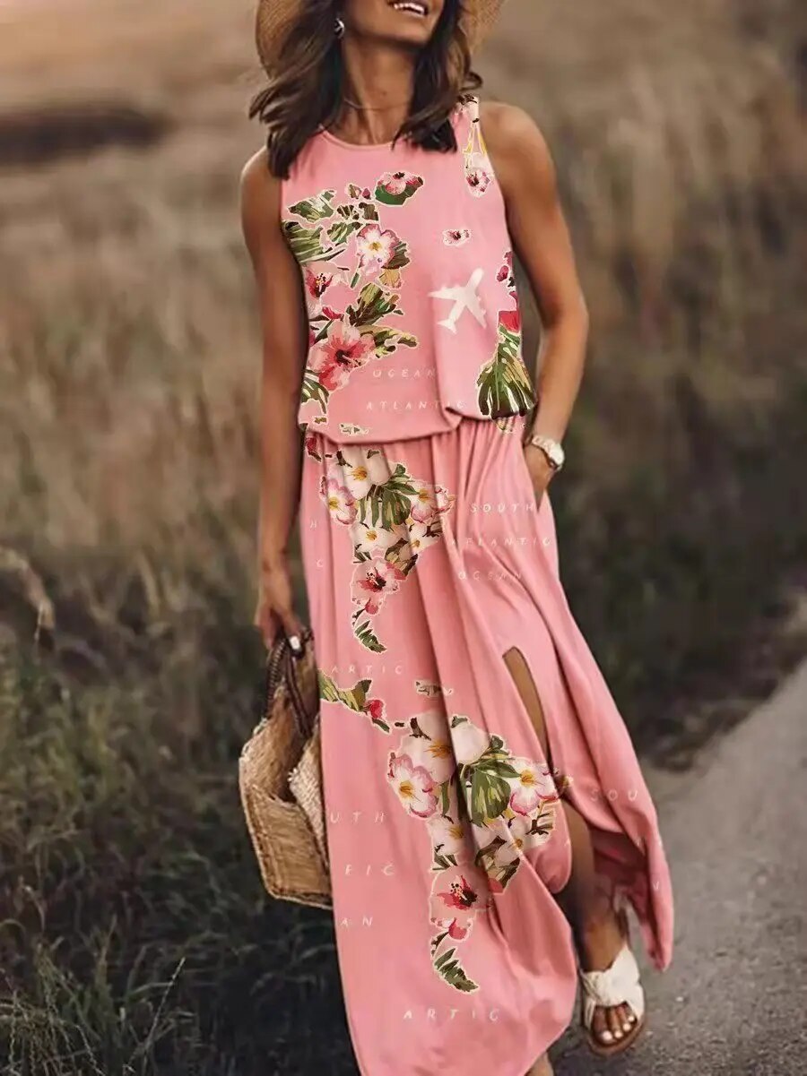 Summery maxi dress with a unique cut – Amara