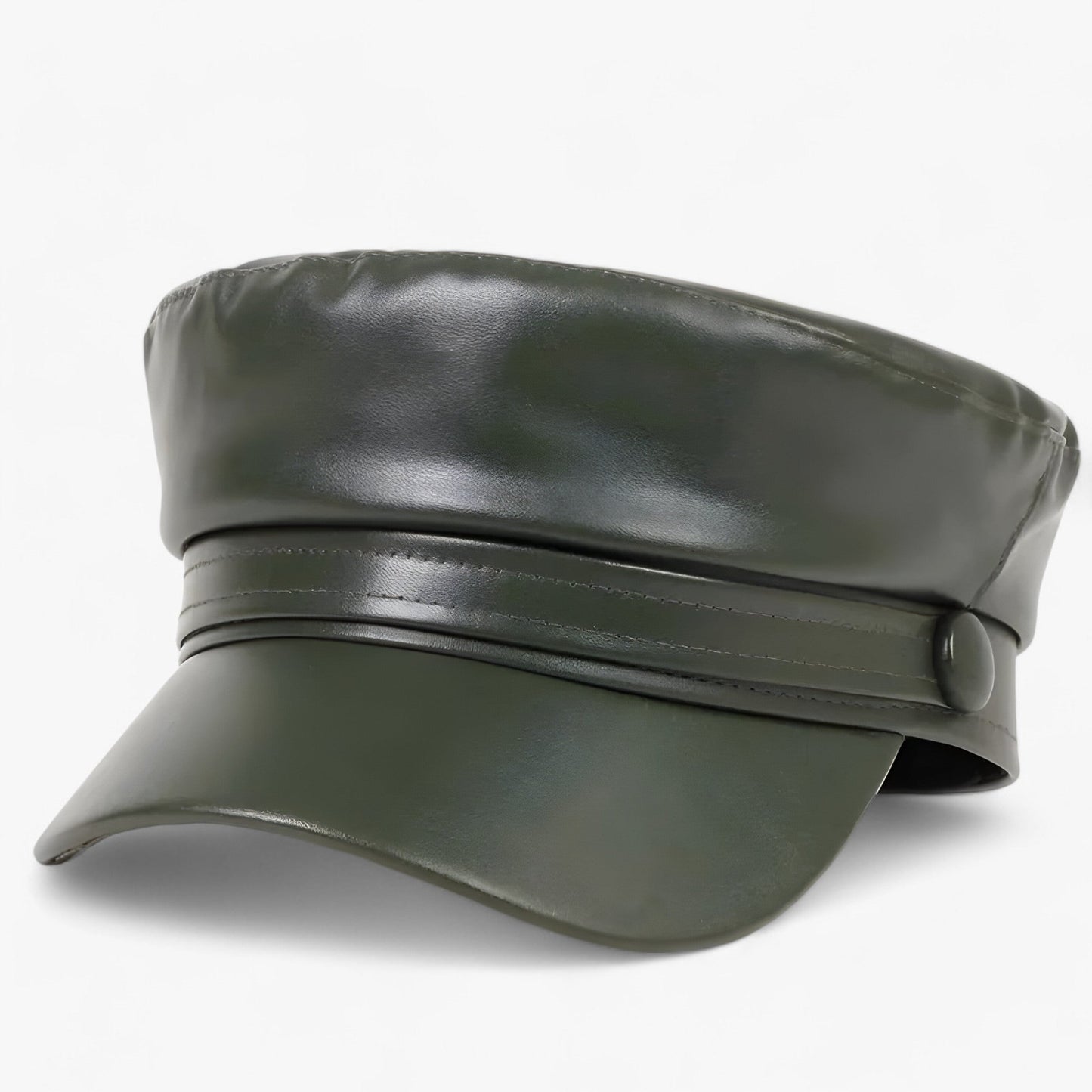 Octagonal women's flat cap made of PU leather – Valence