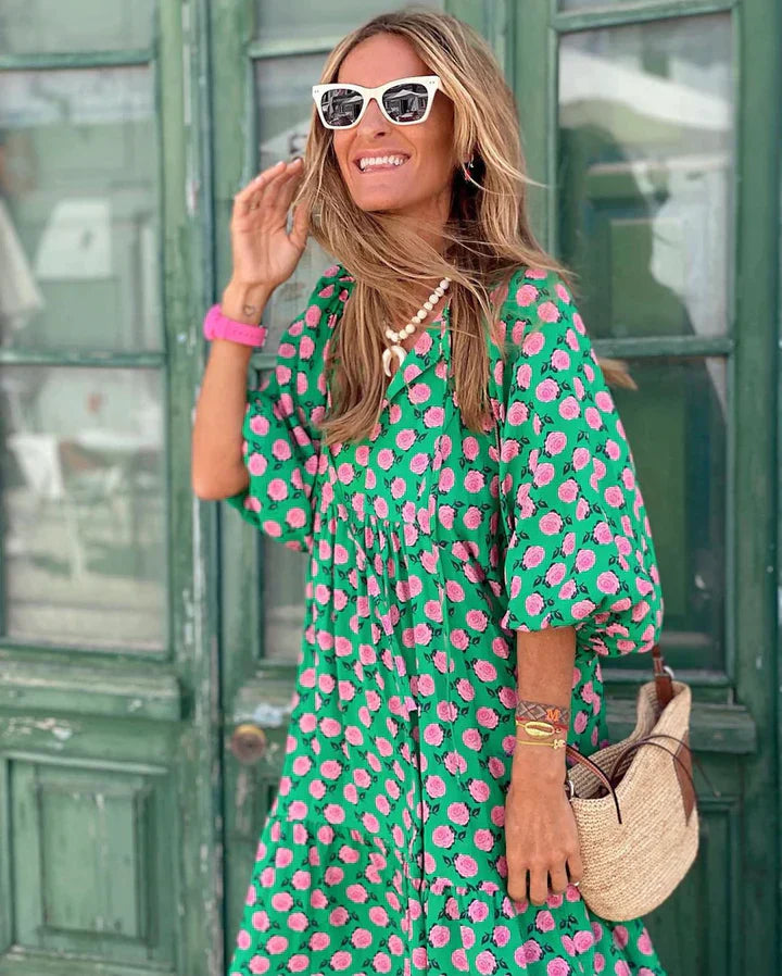 Boho summer dress in Ibiza style with a loose fit – Elira