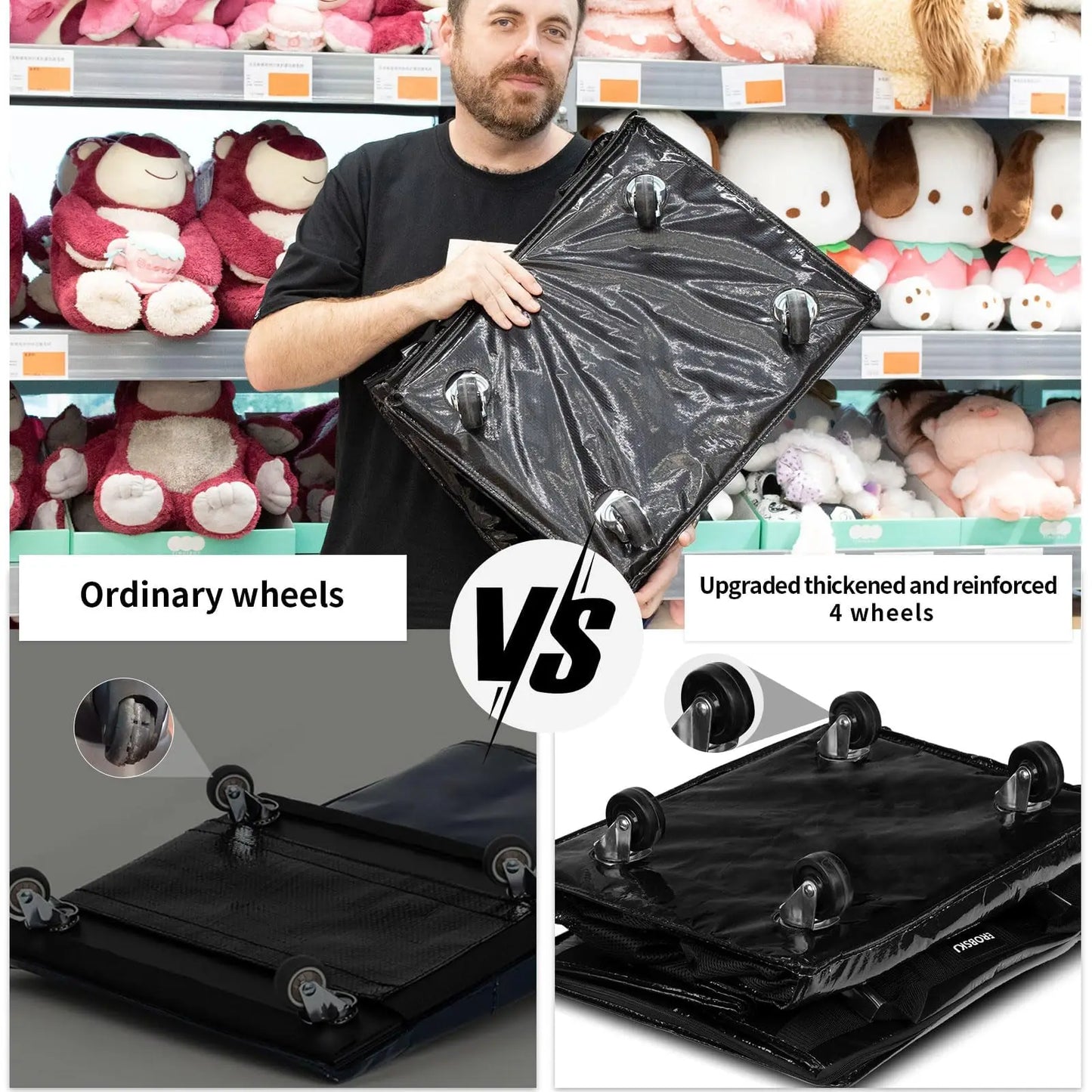 Reusable Shopping Bag with Wheels – Rollex – (Large Capacity)