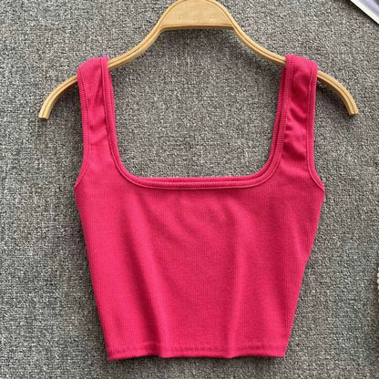 Rugloser Crop-Top in a solid colour – Zayra