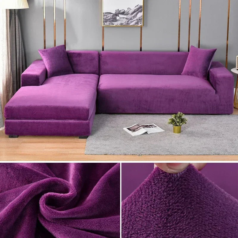 Stretch Velvet Sofa Cover with Luxury Finish - Sofina