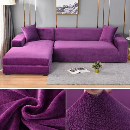 Stretch Velvet Sofa Cover with Luxury Finish - Sofina