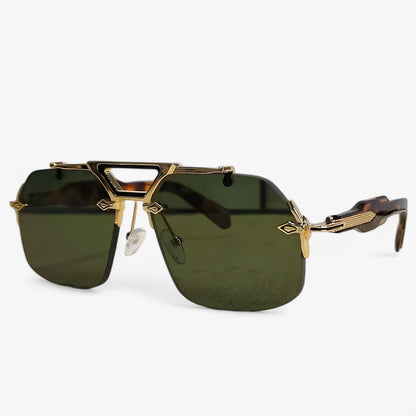 Randless oversized sunglasses with metal accents – Vexor